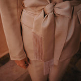 DAHAB BEIGE SATIN BLAZER