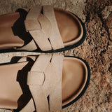 NOELIA BEIGE SUEDE SLIPPERS