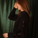 FROSTY BELLA BLACK SWEATER