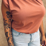 DUNES & DATES TERRACOTTA ONE SHOULDER TOP