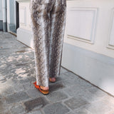 ELARA TAUPE SNAKE PRINT PANTS