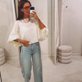 ANAELLE ECRU BLOUSE