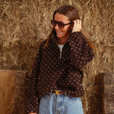 DAWSIE BROWN SOFT POLKADOTS TEDDY SWEATER