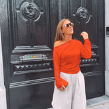 SHELBY RED STUDS LONGSLEEVE SHIRT