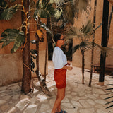 ISLAND ENERGY RUST ORANGE FRINGE SKIRT