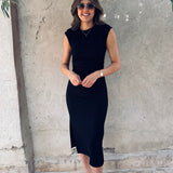 ERA BLACK RIBBED DRESS
