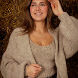 THEA BEIGE TOP AND CARDIGAN SET