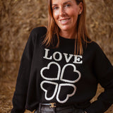 CLOVER LOVE BLACK SWEATER