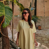 ENSENADA LIGHT YELLOW DENIM DRESS