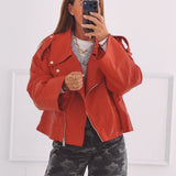 SLOANE RED LEATHER JACKET