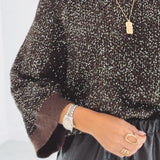 NICOLE BROWN SEQUIN SWEATER