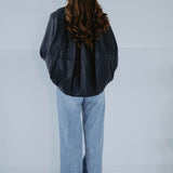 CLARISSE DARK BLUE LEATHER JACKET