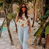 SARDINES ECRU SUMMER PRINT BLOUSE