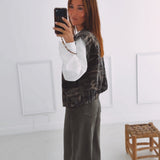 MARGAUX KHAKI ARMY SLEEVELESS JACKET