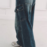 BLUE CARGO BALLOON JEANS 778