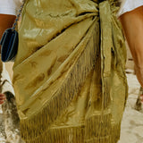 ISLAND ENERGY LIME GREEN FRINGE SKIRT