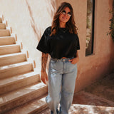 SOLSTICE BLACK CROPPED T-SHIRT