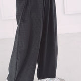 FLORENCE KHAKI CHECKERED BALLOON PANTS