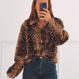 BAMBI BROWN FAUX FUR JACKET