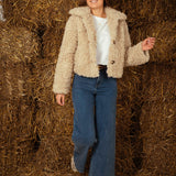 BEIGE TEDDY TWIST JACKET