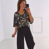 SOPHIA KHAKI ARMY T-SHIRT
