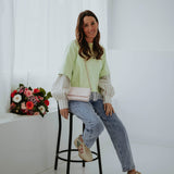 AMINA PISTACHIO GREEN SWEATER