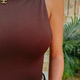 KEEP IT CALIENTE BROWN TOP