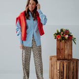 LEOPARD WIDE LEG JEANS 9152