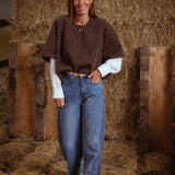 PENNIE BROWN SWEATER BLOUSE