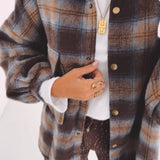 DAGMAR BROWN CHECKERED BLOUSE