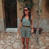 RAQUEL KHAKI DENIM PLAYSUIT