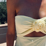 LUCERO BUTTER YELLOW BANDEAU DRESS