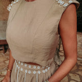 OCASO BEIGE SHELL TWO-PIECE SET