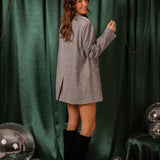 MIRRORBALL GREY SHINY BLAZER