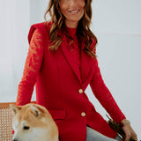 CUPID RED SLEEVELESS BLAZER