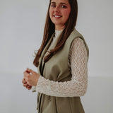 JULIE KHAKI SLEEVELESS BLAZER