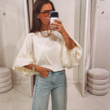 ANAELLE ECRU BLOUSE