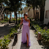 NABILA ALLURE PURPLE ONE SHOULDER DRESS
