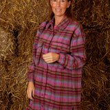 EFFIE PINK CHECKERED BUTTON DRESS