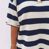 RAYITO DARK BLUE/YELLOW STRIPED TWO-PIECE SET