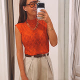 ELODIE RED LACE TOP