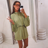 XENIA OLIVE GREEN DRESS