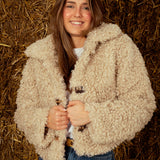 BEIGE TEDDY TWIST JACKET