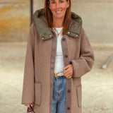 MERLENE TAUPE TEDDY COAT
