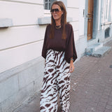 EUGENIE BROWN SATIN BLOUSE