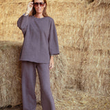 ODELE BROWN TWO-PIECE SET