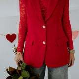 CUPID RED SLEEVELESS BLAZER