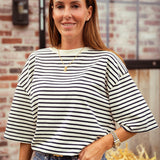 EZRA ECRU STRIPED T-SHIRT