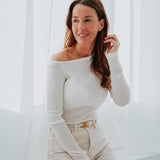 NAÏS ECRU ASYMMETRIC LONGSLEEVE SHIRT