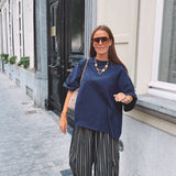 MIRANDA YELLOW/GREEN STRIPED BALLOON PANTS